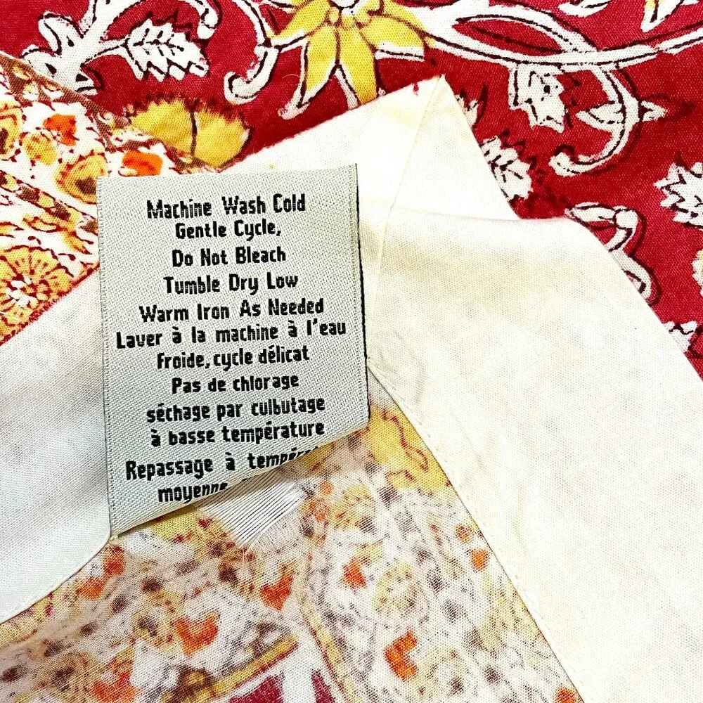 Pottery Barn Hand Blocked Cotton Tablecloth